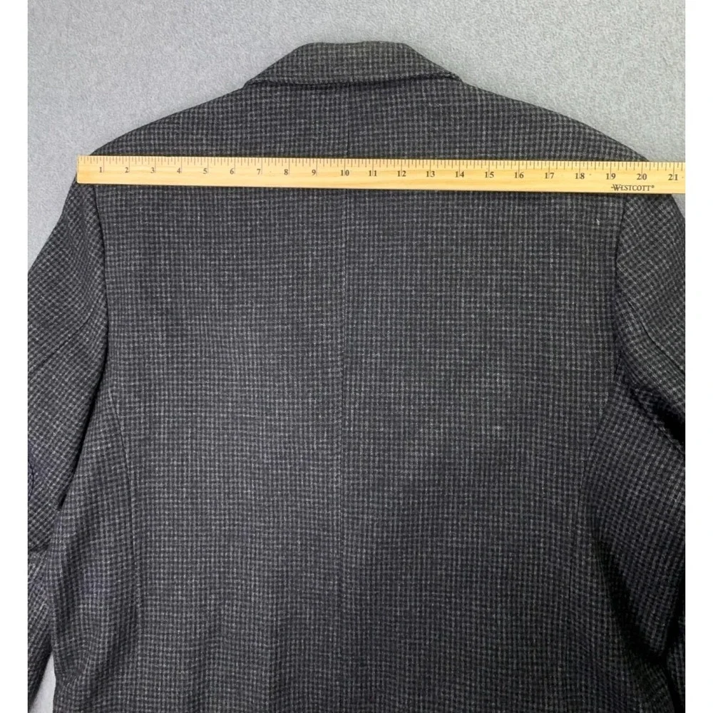 L.L‎ Bean Wool Sport Coat Men's 44 Tall Black Houndstooth Jacket Utility Pockets